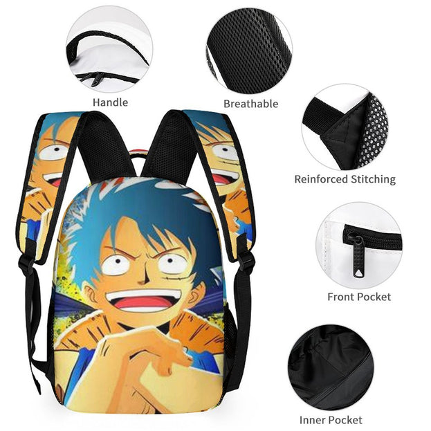 One Piece Luffy Student Backpack Trendy and Robust Unisex School Bag for Boys and Girls