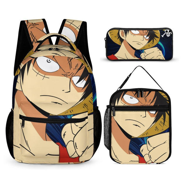 One Piece Luffy Backpack Durable Unisex School Bag for Students Casual Double Shoulder Bag