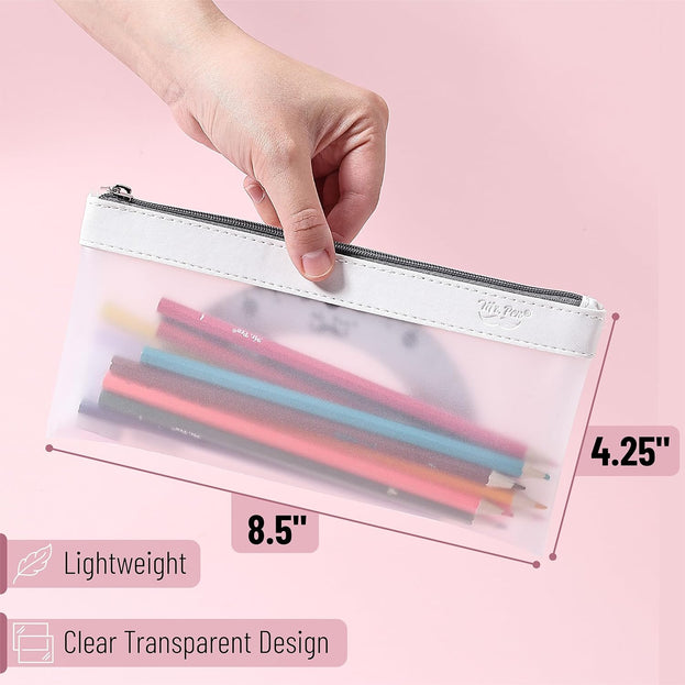 3 Pcs Clear Pencil Pouches Perfect for Kids School Supplies and Makeup