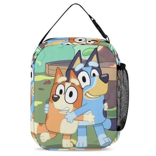 Bluey Print Double Shoulder Backpack Anime School Bag for Elementary and Middle School Students