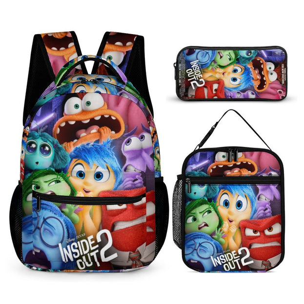 Inside Out Anime Design School Backpack Durable and Trendy for Elementary and Middle School Students