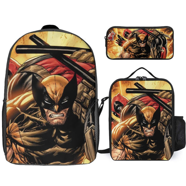 17 Inch Deadpool and Wolverine School Backpack Tough and Trendy for Teens