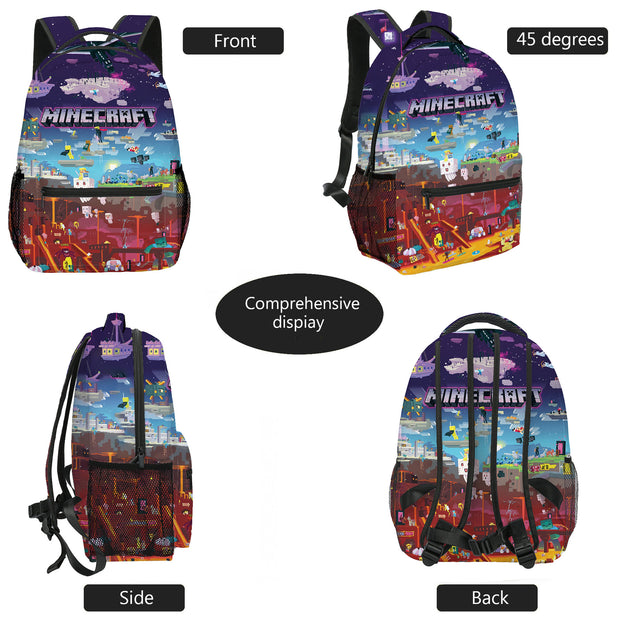 Minecraft School Backpack for Kids Durable and Stylish Double Shoulder Bag for Elementary and Middle School Students