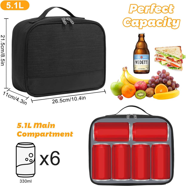 School Lunch Box Insulated Reusable Lunch Bag for Men Women and Adults