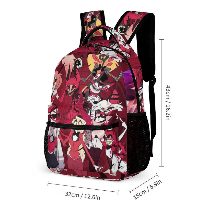 Hazbin Hotel Backpack and Lunchbox Set Waterproof School Bag Laptop Backpack Travel Bag Creative and Stylish Kids' School Bag