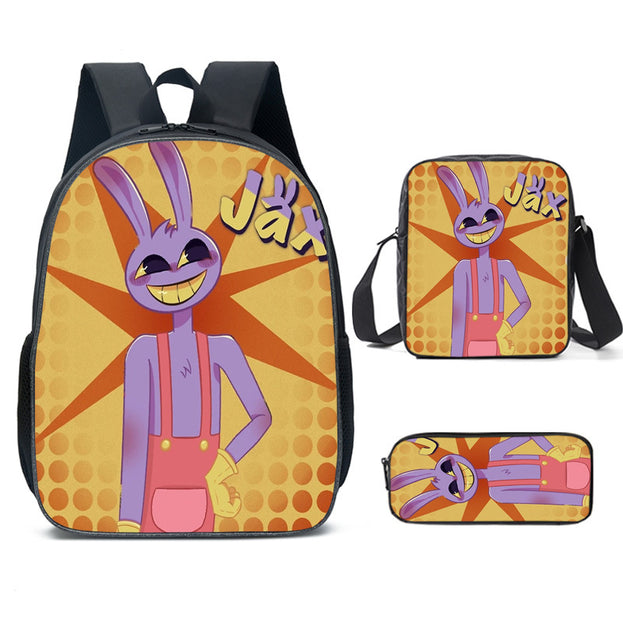 Cute Circus 3 Piece Backpack Set for Kids 16 Inch Backpack Pencil Case and Lunch Bag Cartoon Design for Boys and Girls Ideal for Travel and Everyday Use