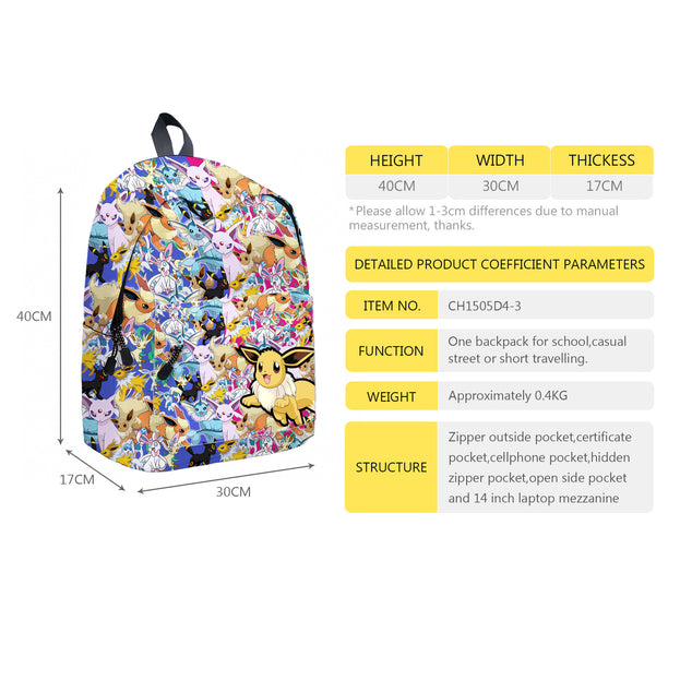 16 Inch Cute Anime Backpack Lightweight Casual Laptop Bag for Kids Teens and Adults Perfect Cartoon Travel Daypack Ideal Gift for Men and Women