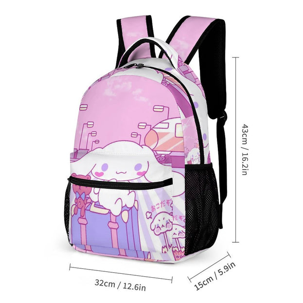 Cinnamoroll Preschool Backpack Adjustable Shoulder Straps Padded Back Lightweight Travel Bag for Boys and Girls