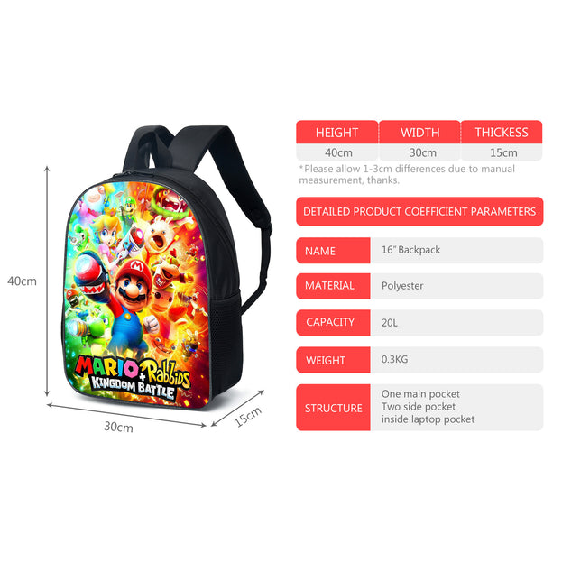 Super Cute 3D Backpack Set Lightweight 3 Piece School Bag for Girls Boys and Teens