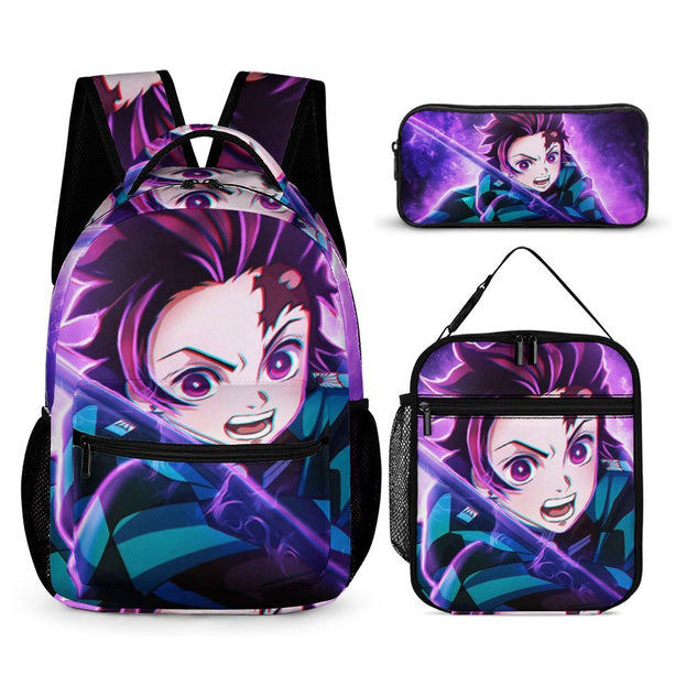 Demon Slayer 16 Inch Backpack Set Perfect for Teen Boys and Girls School Ready