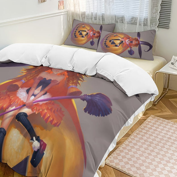 Luxurious Halloween Plush Bed Set Soft and Cozy 3-Piece Bedding for Spooky Nights