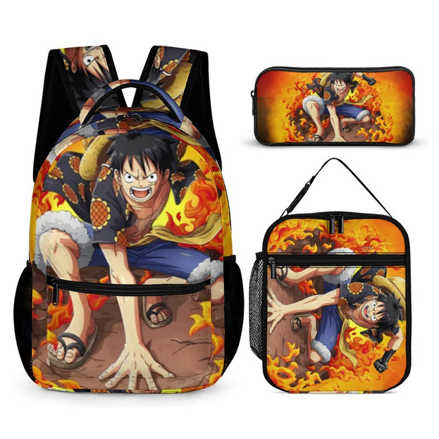 One Piece Luffy Backpack Durable Unisex School Bag for Students Casual Double Shoulder Bag