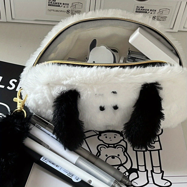 Cute Portable Plush Pencil Case Multifunctional Stationery Bag and Student Coin Purse