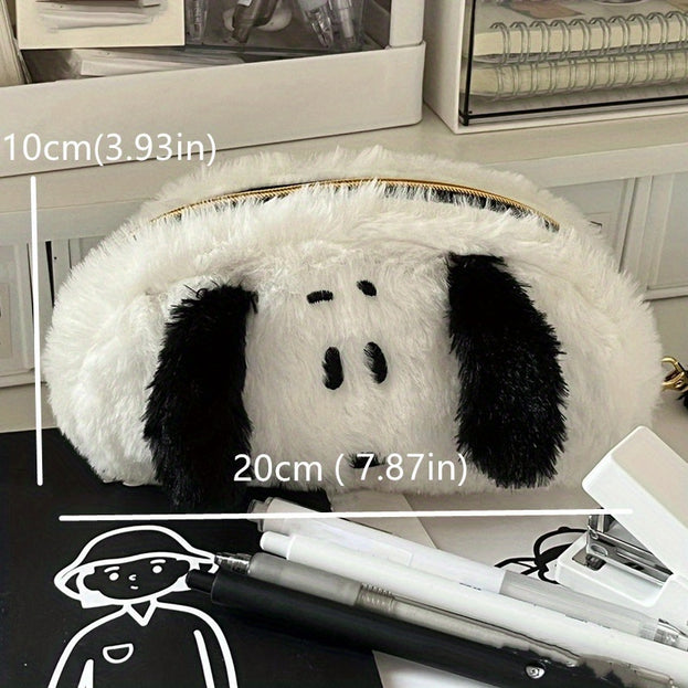 Cute Portable Plush Pencil Case Multifunctional Stationery Bag and Student Coin Purse