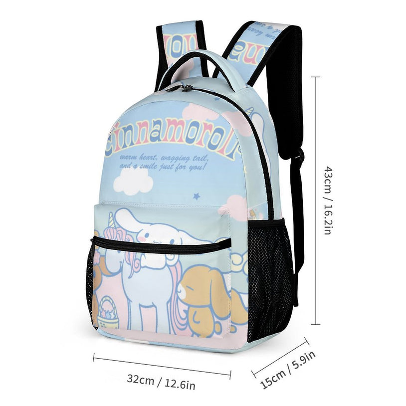 Cinnamoroll Kids Travel Backpack Suitable for Preschool and Elementary Boys and Girls Adjustable Straps and Comfortable Padded Back