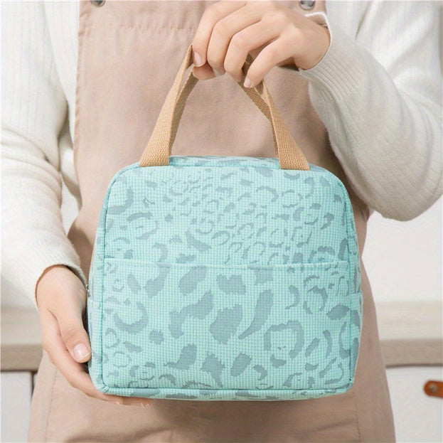 Ink Patterned Portable Lunch Bag Ideal for School Picnics and Work