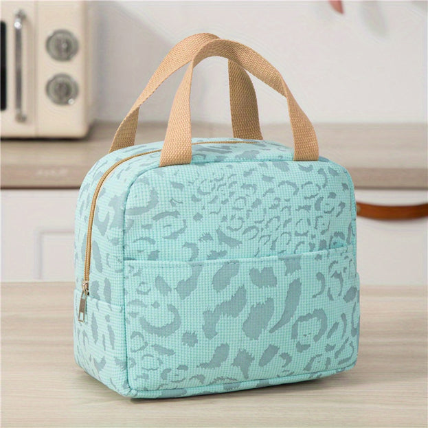 Ink Patterned Portable Lunch Bag Ideal for School Picnics and Work