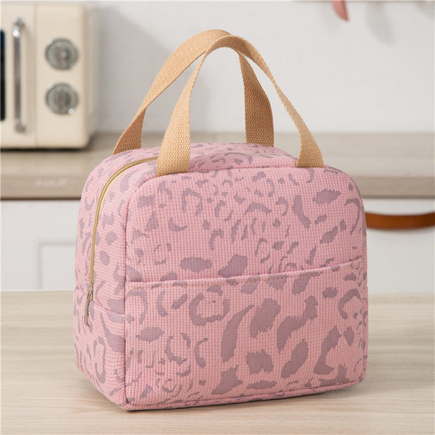 Ink Patterned Portable Lunch Bag Ideal for School Picnics and Work