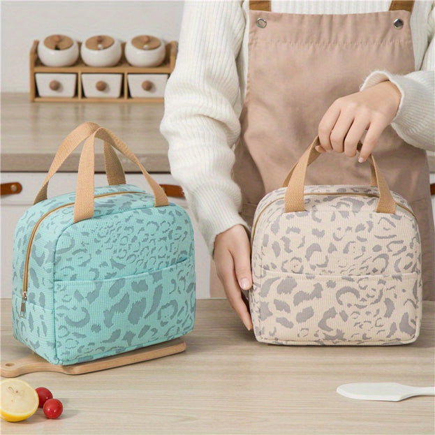 Ink Patterned Portable Lunch Bag Ideal for School Picnics and Work