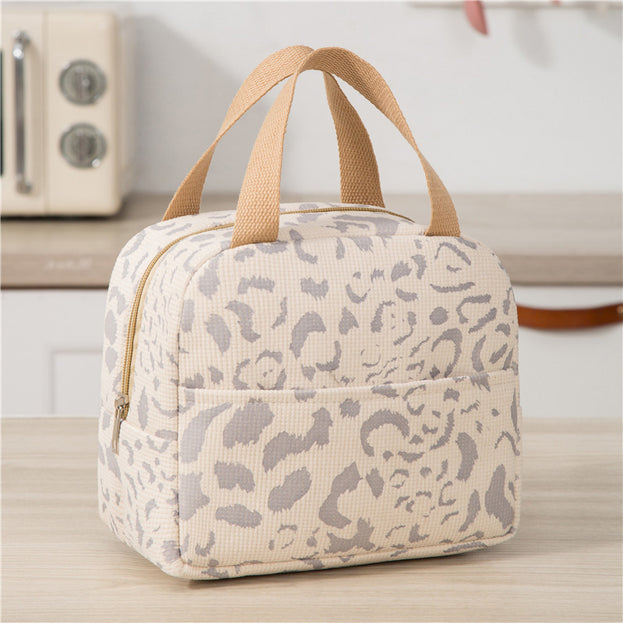 Ink Patterned Portable Lunch Bag Ideal for School Picnics and Work