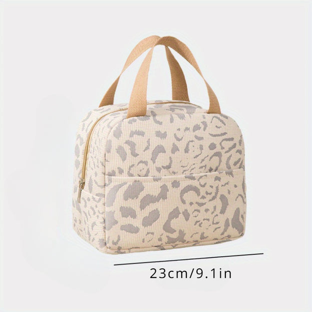 Ink Patterned Portable Lunch Bag Ideal for School Picnics and Work