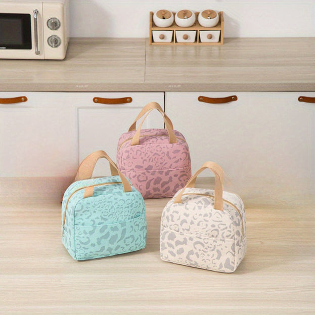 Ink Patterned Portable Lunch Bag Ideal for School Picnics and Work