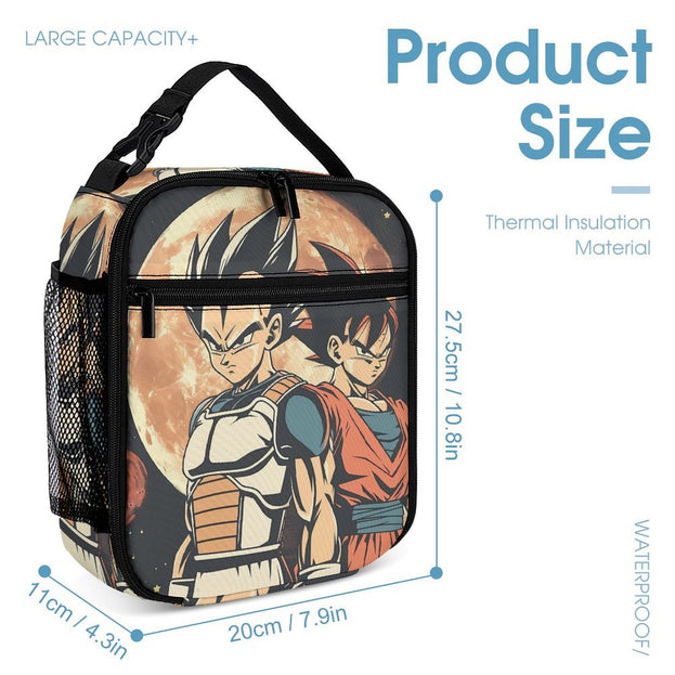 Dragon Ball Goku and Vegeta Anime Backpack Large Capacity Double Shoulder Bag for Middle School Students