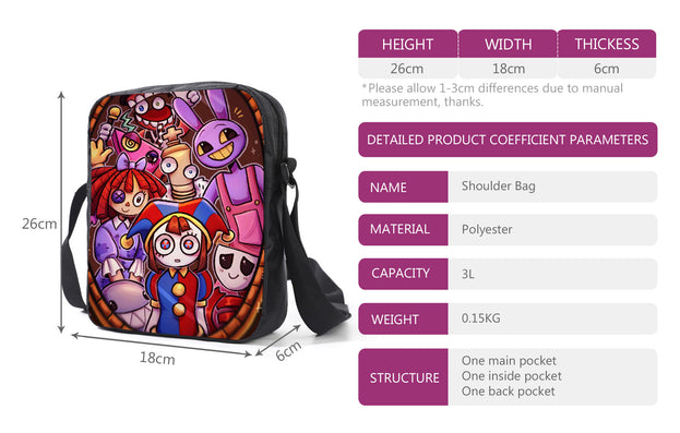 Cute Circus 3 Piece Backpack Set for Kids 16 Inch Backpack Pencil Case and Lunch Bag Cartoon Design for Boys and Girls Ideal for Travel and Everyday Use