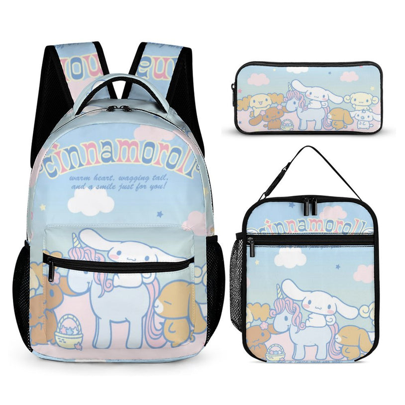 Cinnamoroll Kids Travel Backpack Suitable for Preschool and Elementary Boys and Girls Adjustable Straps and Comfortable Padded Back