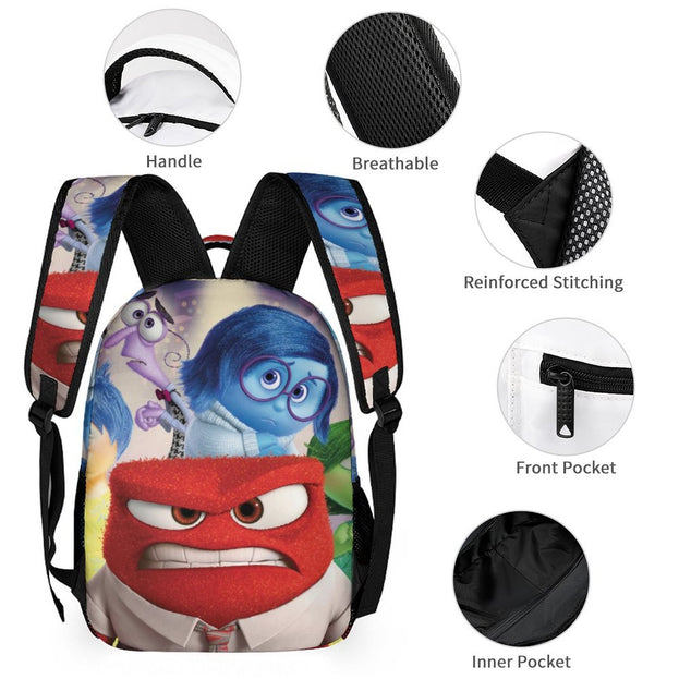 Inside Out Student Backpack - Fashionable Unisex Casual Double Shoulder Bag