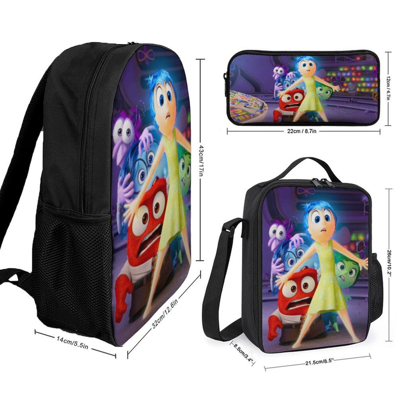 17 Inch Inside Out 2 Backpack Durable School Bag for Teen Boys and Girls