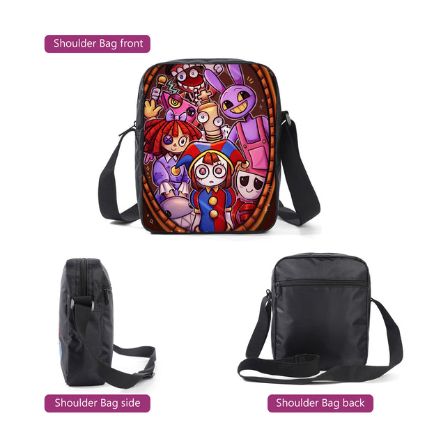 Cute Circus 3 Piece Backpack Set for Kids 16 Inch Backpack Pencil Case and Lunch Bag Cartoon Design for Boys and Girls Ideal for Travel and Everyday Use