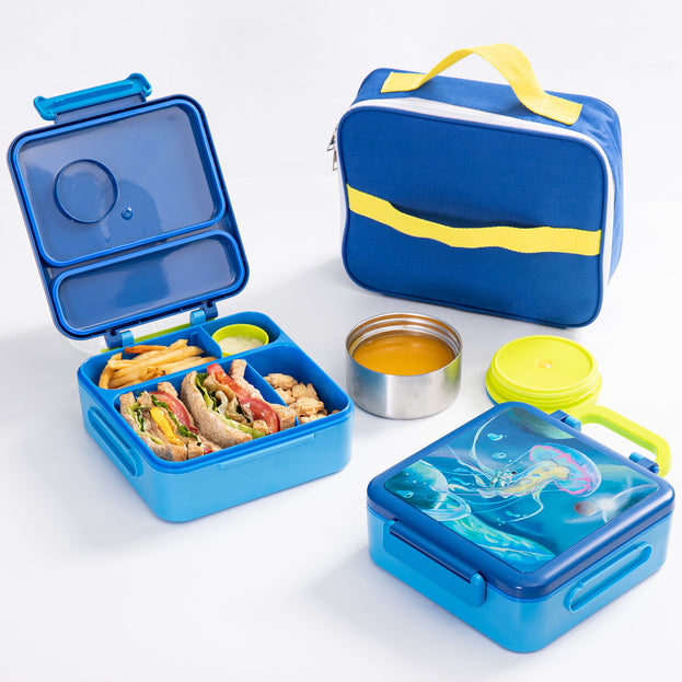 Kids Lunch Box Food-Grade Plastic Bento Box for Students and Office Workers