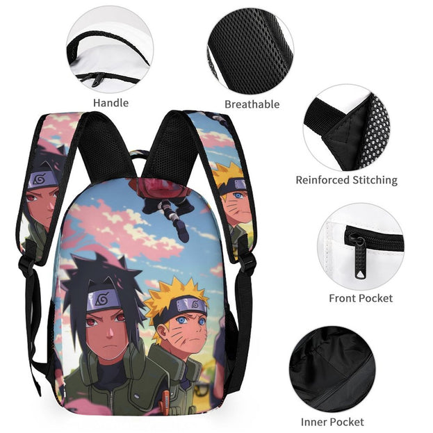 Naruto Sasuke Naruto Print Backpack Durable Anime School Bag for Kids Ideal for Elementary and Middle School Students