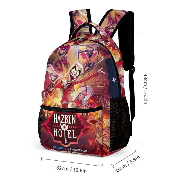 Hazbin Hotel Backpack Set Waterproof School Bag Lunchbox Laptop Bag Creative Gift for Kids in Elementary and Middle School