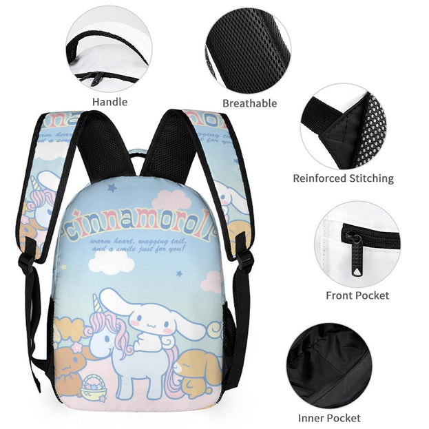 Cinnamoroll Kids Travel Backpack Suitable for Preschool and Elementary Boys and Girls Adjustable Straps and Comfortable Padded Back