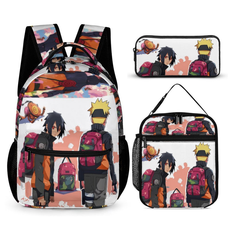 Naruto Sasuke Naruto Anime Print Backpack Durable School Bag for Kids