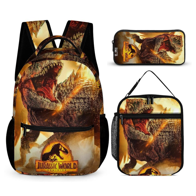 Jurassic World Anime Print Backpack School Bag for Kids with Shoulder Straps