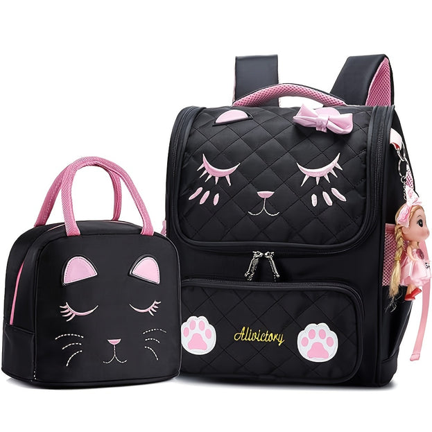 Girls Backpack Set with Lunch Box 15.6 Inch Laptop Backpack Large Book Bag for Elementary and Middle School Students