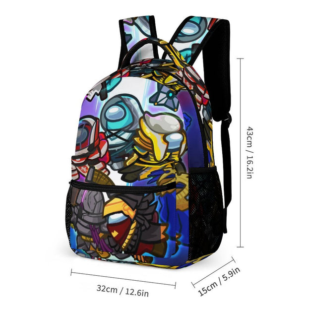 Among Us Themed Backpack Set - High-Quality School Bag with Lunch Box and Pencil Case for Boys and Girls