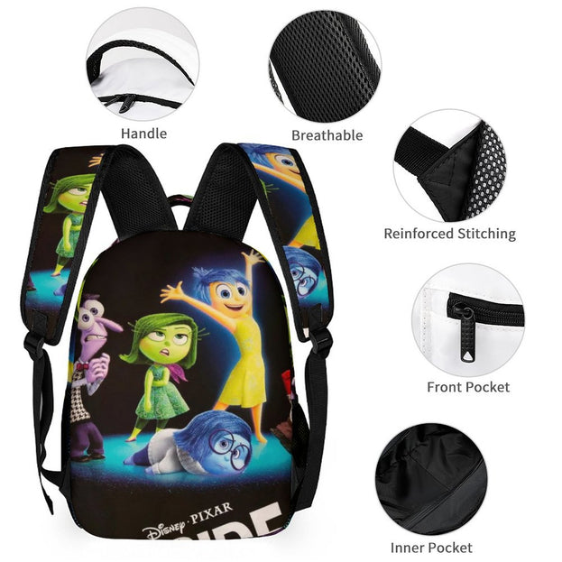 Inside Out Kids Backpack High-Quality Unisex School Bag Comfortable Double Shoulder Style