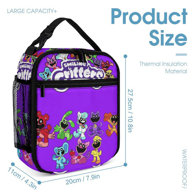 Children's Smiling Animal Backpack Set Cartoon School Bag with Lunch Box and Pencil Case Ideal for School Use