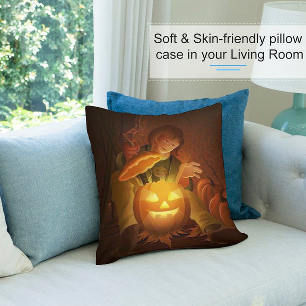 Halloween Plush Pillowcase  Soft and Elegant Addition to Your Fall Decor