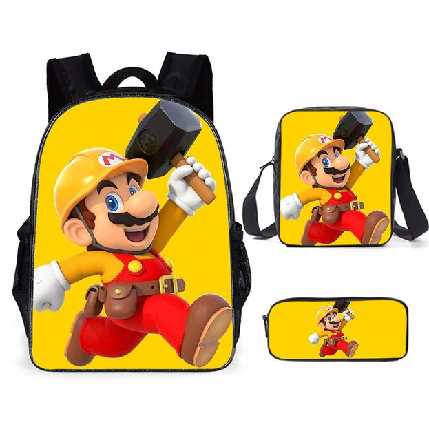 Super Cute 3D Backpack Set Lightweight 3 Piece School Bag for Girls Boys and Teens