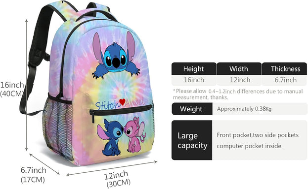 16 Inch Cartoon Backpack Lightweight Waterproof School Bag for Kids Perfect for School Work and Gifts