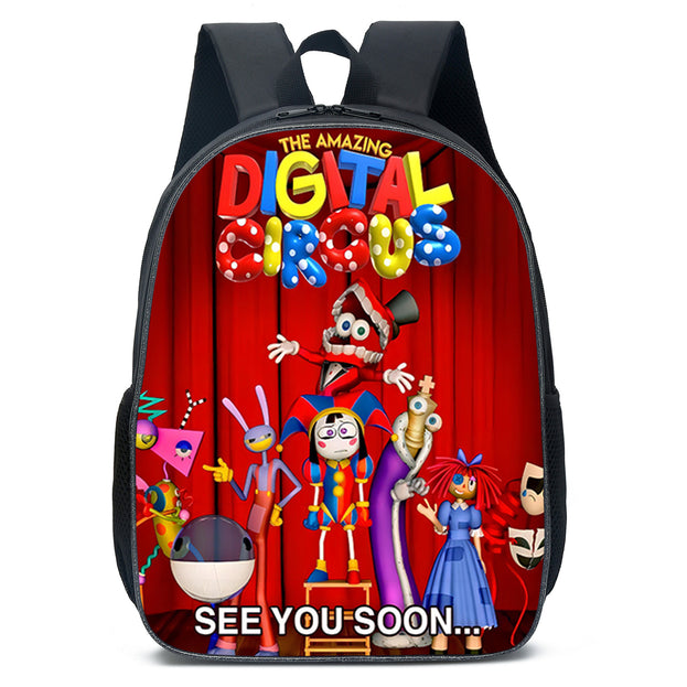 Cute Circus 3 Piece Backpack Set for Kids 16 Inch Backpack Pencil Case and Lunch Bag Cartoon Design for Boys and Girls Ideal for Travel and Everyday Use