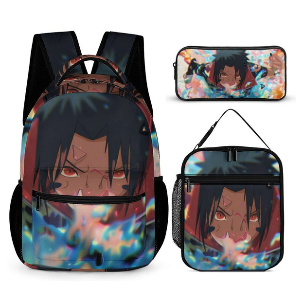 Naruto Sasuke Print Backpack Durable Anime School Bag for Kids Ideal for Elementary and Middle School Students