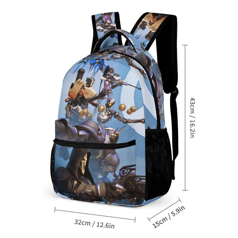 Overwatch Anime Print Backpack 16 Inch Durable and Stylish School Bag for Elementary and Middle School Students