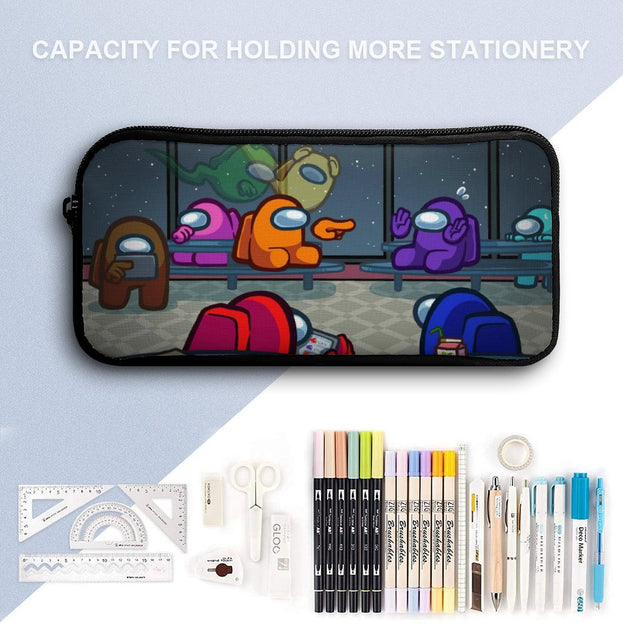 New Among Us Cartoon School Backpack Includes Lunch Box and Pencil Case Ideal for Elementary and Middle School Students