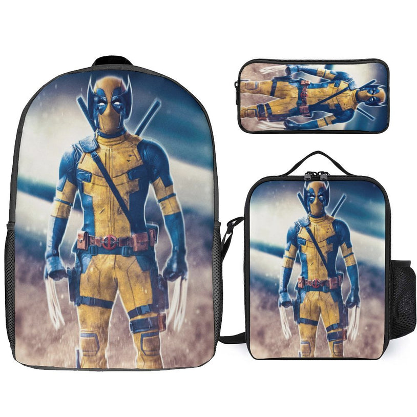 17 Inch Deadpool and Wolverine Backpack Durable School Bag for Teens